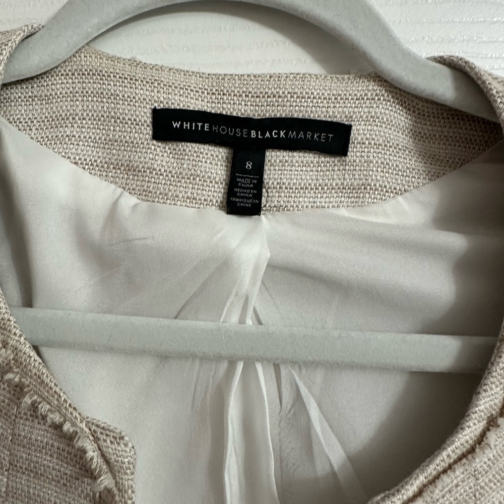 White House Black Market Beige Textured Blazer - Picture 4 of 5
